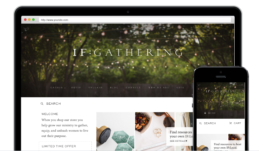 IF:Gathering redesigned store on desktop and mobile